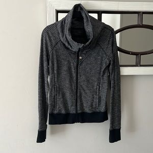 Lululemon gray/black cowl neck zip up jacket - Sz 6
